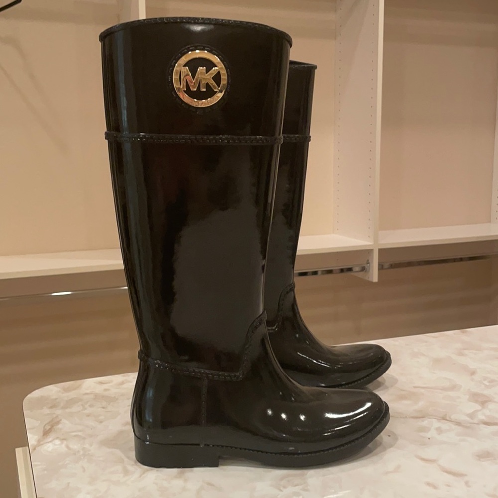 Michael Kors black rain boots